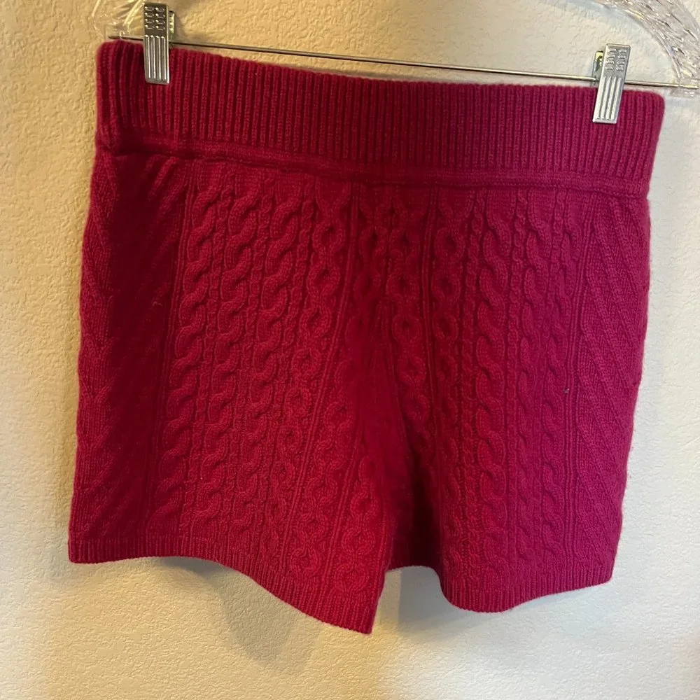 100% CASHMERE Size M/L Cable Knit Shorts w/ Pockets - Picture 5 of 5